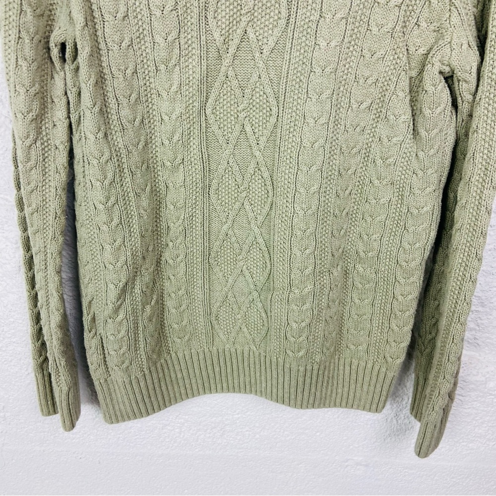 Croft & Barrow pastel green chunky knitted cotton turtleneck Sweater size XL - Picture 5 of 9